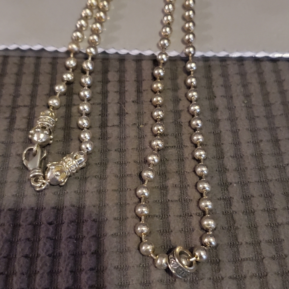 King Baby Studio custom 5mm ball bead chain with crown clasp 925 sterling silver